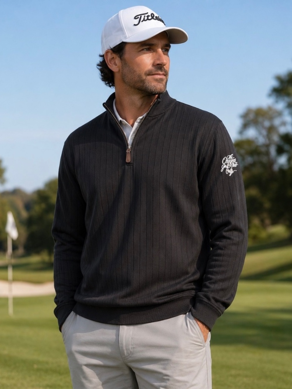 FootJoy FJ Quarter Zip Pullover Mens M Oregon Golf Club Golf Sweater